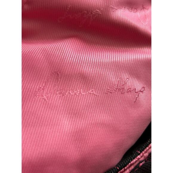 Donna Sharp Quilted Handbag Black Pink Flamingo All Over Print Tote Shoulder Bag - Picture 9 of 16